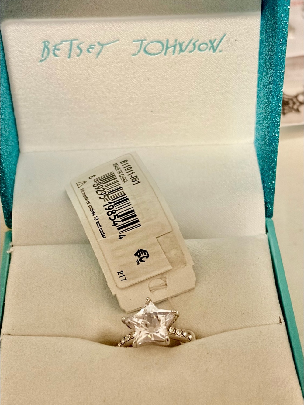 Blue by Betsey Johnson Silver Star Cubic Zirconia Ring